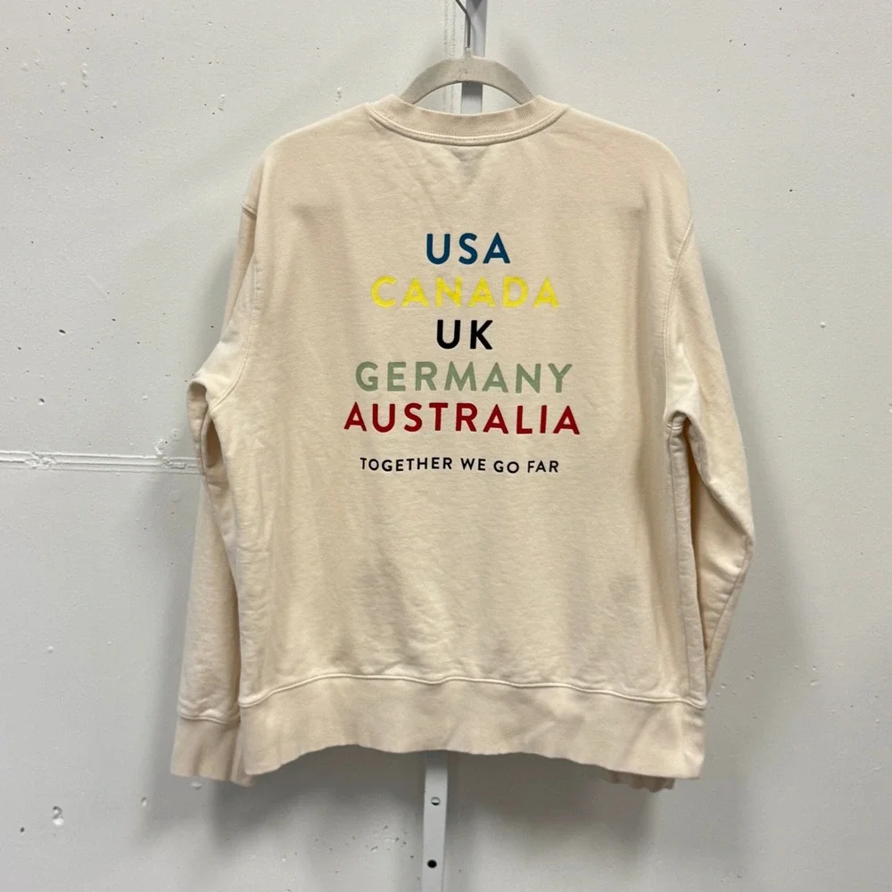 Peloton Together We Go Far Graphic Pullover Sweatshirt Cream Unisex Large‎ SU121